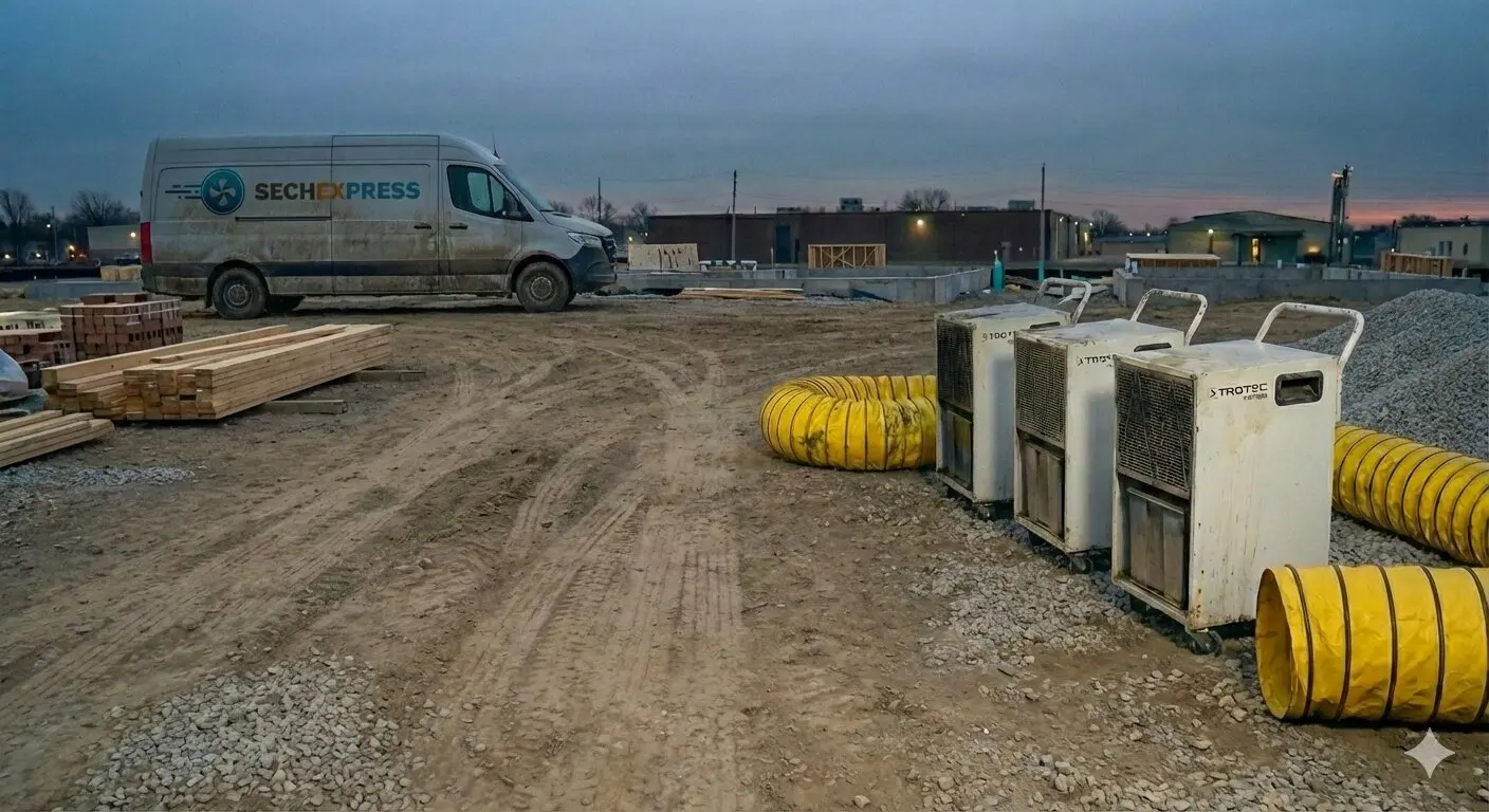 Bautrocknung auf Baustelle